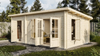 Садовый дом 21 с хозблоком Комфорт брус 44 мм