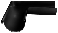 Угол желоба внешний Grand Line 125/90, 90°, Gr-double, RAL 9005