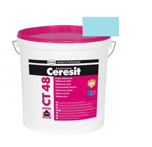 Краска фасадная силиконовая CERESIT CT 48 колерованная Adriatic 4 15 л