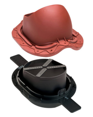 Проходной элемент для металлочерепицы Vilpe Muotokate 2К, D=110-160 мм, RAL 3009, красный