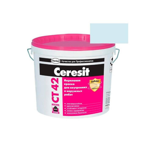 Краска акриловая CERESIT CT 42 колерованная Adriatic 2 15 л