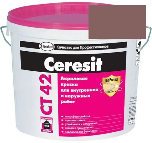 Краска акриловая фасадная Ceresit CT 42 15 л Columbia 6