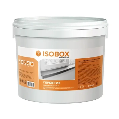 Герметик акриловый паропроницаемый ISOBOX наружный А, 7 кг