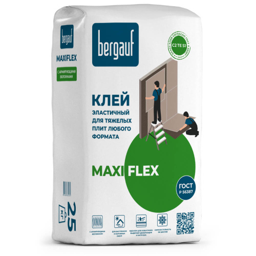 Смесь сухая клеевая эластичная BERGAUF Maxiflex 25 кг