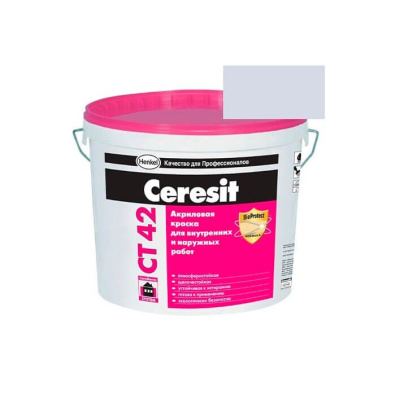 Краска акриловая CERESIT CT 42 колерованная Arctic 3 15 л