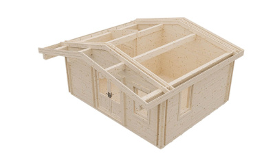 Дачный дом 21 двойной брус Комфорт брус 44 мм