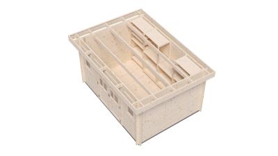 Хозблок 10 односкатный Комфорт брус 44 мм