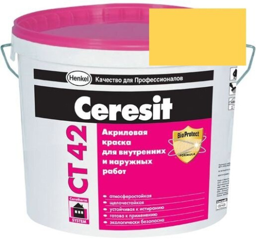 Краска акриловая фасадная Ceresit CT 42 15 л California 6