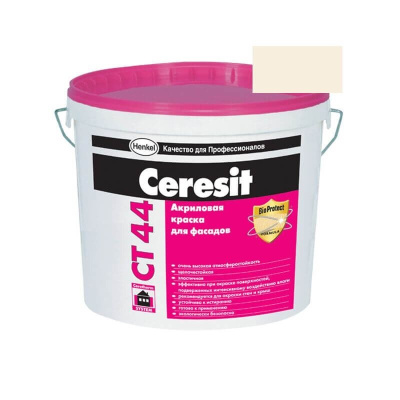 Краска фасадная акриловая CERESIT CT 44 колерованная Barbados 1 15 л
