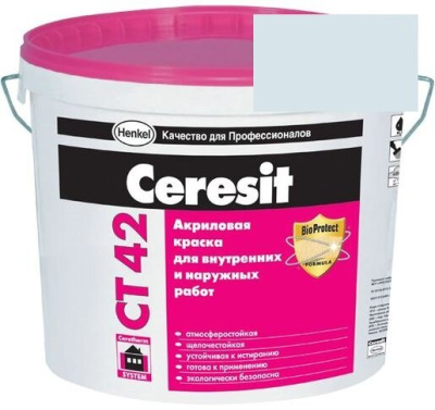 Краска акриловая фасадная Ceresit CT 42 15 л Alaska 2