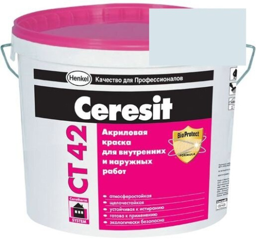 Краска акриловая фасадная Ceresit CT 42 15 л Alaska 1