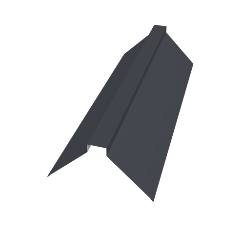 Планка конька плоского Grand Line 115х30х115х2000 мм 0,45 PE с пленкой RAL 7024