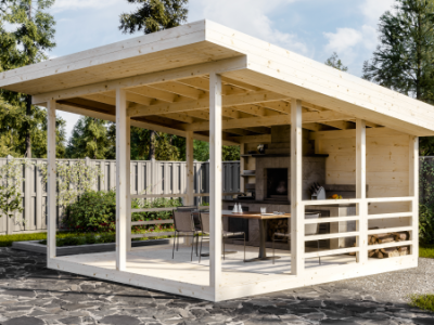 Беседка 18 односкатная брус 44 мм