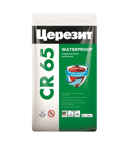 Масса для устройства жестких гидроизоляционных покрытий Церезит CR 65, 20 кг