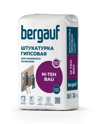 Смесь сухая штукатурная гипсовая BERGAUF M-Teh Bau 30 кг