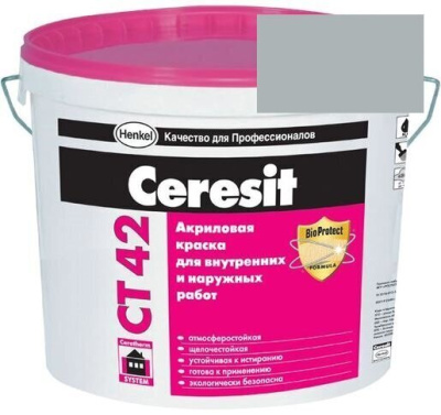 Краска акриловая фасадная Ceresit CT 42 15 л Nebraska 3