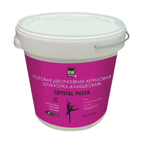 Штукатурка декоративная акриловая готовая BERGAUF Crystal Pasta U камешковая 1-1,5 25 кг