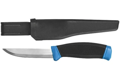 Нож строительный FIT 10610М 100 нержавеющая сталь прорезиненная ручка