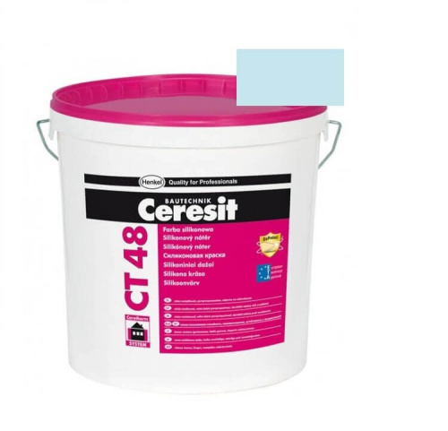 Краска фасадная силиконовая CERESIT CT 48 колерованная Adriatic 3 15 л