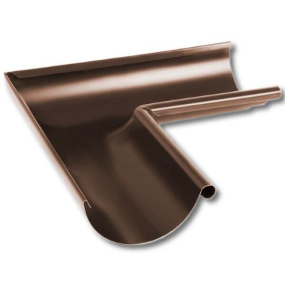 Угол желоба внутренний Grand Line 125/90, 90°, RAL 8017