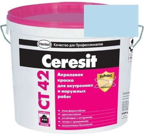 Краска акриловая фасадная Ceresit CT 42 15 л Pacific 3