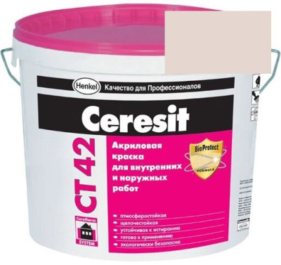 Краска акриловая фасадная Ceresit CT 42 15 л Madeira 2