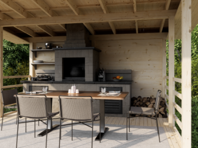 Беседка 18 односкатная брус 44 мм