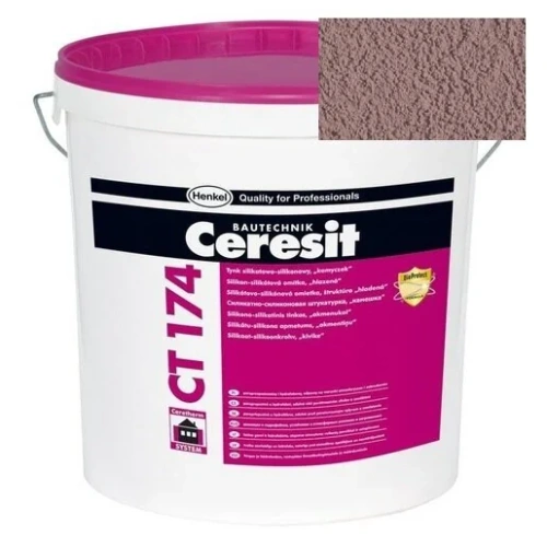Штукатурка силикатно-силиконовая Ceresit CT 174 камешковая 2,0 Columbia 4 25 кг