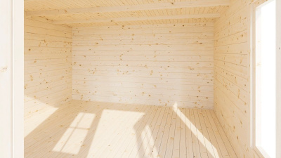 Садовый дом 21 с хозблоком Комфорт брус 44 мм