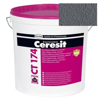 Штукатурка силикатно-силиконовая Ceresit CT 174 камешковая 2,0 Nebraska 6 25 кг