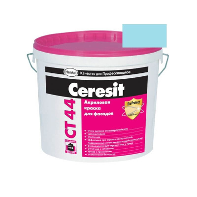 Краска фасадная акриловая CERESIT CT 44 колерованная Adriatic 4 15 л