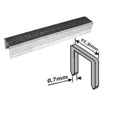 Скобы для степлера закаленные прямоугольные узкие FIT DIY 31412, тип 53, 12 мм, 11,3х0,7 мм, 1000 шт