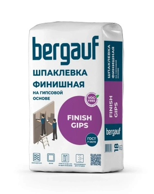 Шпатлевка гипсовая Bergauf Finish Gips финишная 18 кг