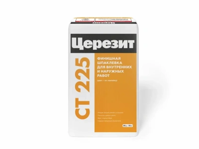 Шпатлевка цементная Церезит CT 225 фасадная финишная серая 25 кг