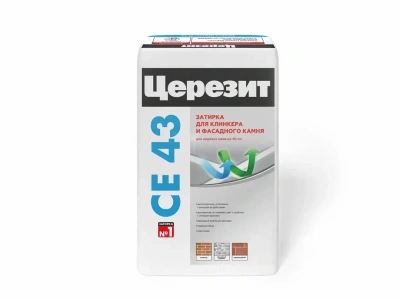 Затирка для швов цементная Церезит CE 43 Super Strong кирпичный, 25 кг
