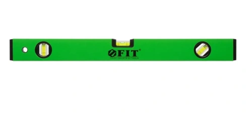 Уровень FIT 18115 Техно 500 3 глазка фрезерованная рабочая грань зеленый корпус