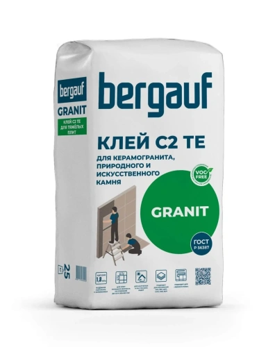 Клей для керамогранита и природного камня Bergauf Granit 25 кг