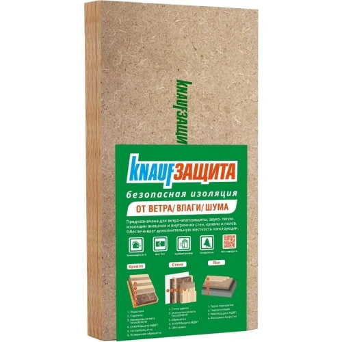 Плита строительная МДВП KNAUF Защита 1250х600х22 200 кг/м3 4 шт