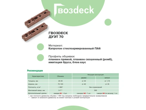 Крепеж Гвозdeck Дуэт 70, 200 пар
