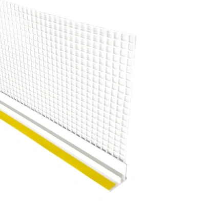 Профиль примыкающий оконный ПВХ 6х2400 с армирующей сеткой с пыльником