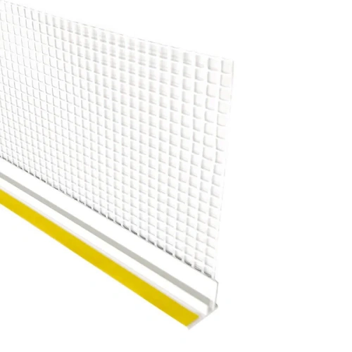 Профиль примыкающий оконный ПВХ 6х2400 с армирующей сеткой с пыльником