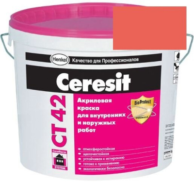 Краска акриловая фасадная Ceresit CT 42 15 л Indiana 6