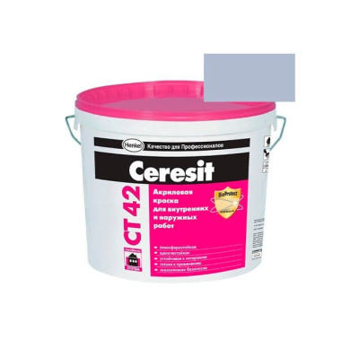 Краска акриловая CERESIT CT 42 колерованная Arctic 5 15 л