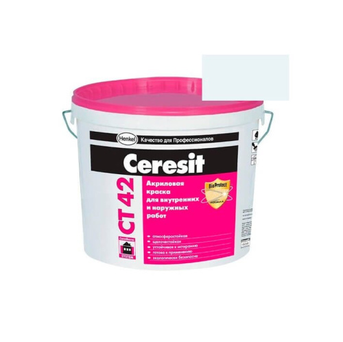 Краска акриловая CERESIT CT 42 колерованная Adriatic 1 15 л