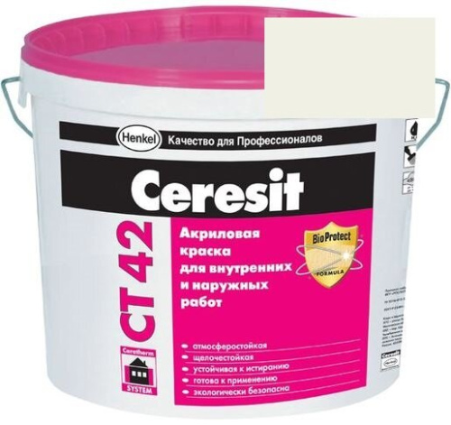 Краска акриловая фасадная Ceresit CT 42 15 л Gobi 1