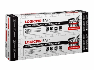 Плита теплоизоляционная LOGICPIR Баня ТЕХНОНИКОЛЬ Ф/Ф Г1 L-1190х590х30 мм, L-кромка