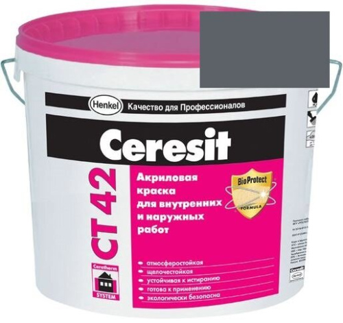 Краска акриловая фасадная Ceresit CT 42 15 л Nebraska 6