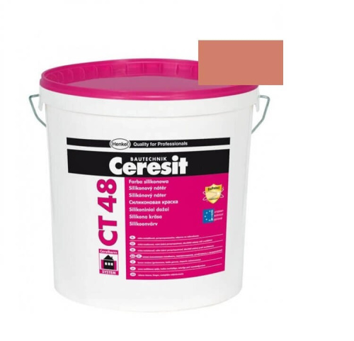 Краска фасадная силиконовая CERESIT CT 48 колерованная Atacama 6 15 л