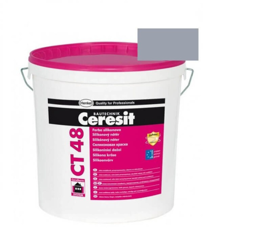 Краска фасадная силиконовая CERESIT CT 48 колерованная Arctic 6 15 л