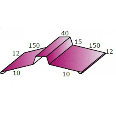 Планка конька плоского МЕТАЛЛ ПРОФИЛЬ 150х150х2000х0,5 мм PE RAL 3005